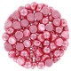 Czech 2-hole Cabochon beads 6mm Alabaster Pastel Lt.Coral